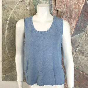 Duna Blue Sweater Blouse Top Santana Knit SZ Small